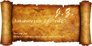 Jakabovics Zénó névjegykártya